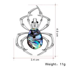  Cài Áo Nam - Con Nhện Màu Trắng Pha Lê (AN) 