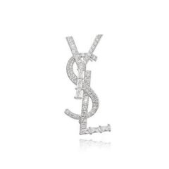  Cài Áo Nam, Nữ - YSL Trắng Pha Lê (AP) 