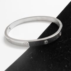  Vòng Tay Nam, Nữ TiTan Cao Cấp - Cartier Màu Trắng Pha Lê (AF) 