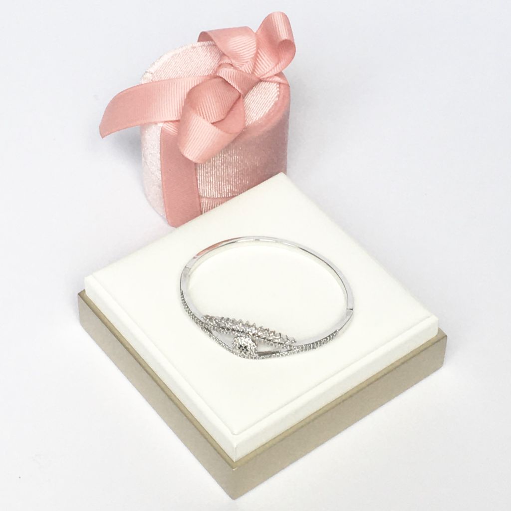  Vòng Tay Con Mắt Pha Lê Trắng Đen (AB) 