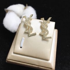  Bông Tai YSL Màu Vàng Pha Lê (AE) 