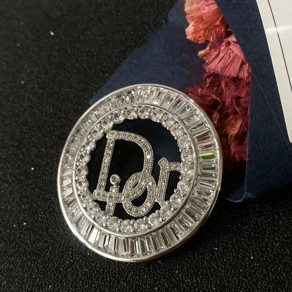  Cài Áo Nam, Nữ - Dior Màu Trắng Pha Lê (AS) 