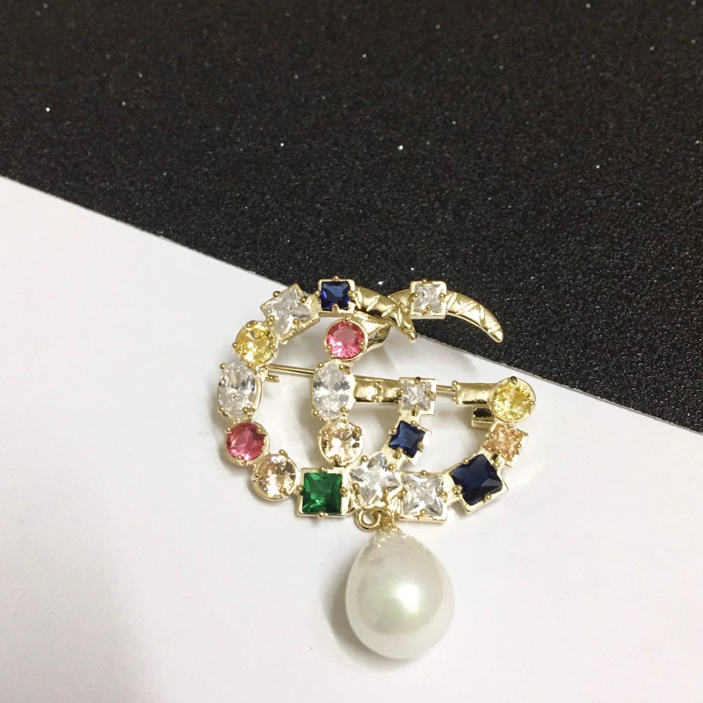  Cài Áo Nam, Nữ  - Gucci Pha Lê Màu & Ngọc Trai (AD) 