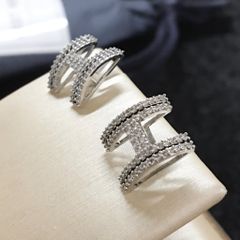  Bông Tai Hermes Màu Trắng Pha Lê (AD) 