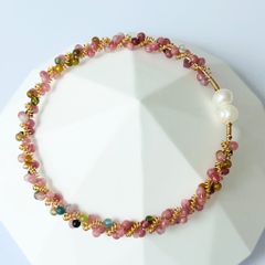  Vòng Tay Phong Thuỷ Cao Cấp - Đá Tourmaline Cầu Vòng & Ngọc Trai Thiên Nhiên 