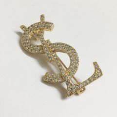  Cài Áo Nam, Nữ - YSL Màu Vàng Pha Lê Trắng (AB) 