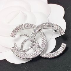  Cài Áo Nam, Nữ - Chanel Pha Lê Trắng (DD) 