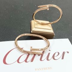  Vòng Tay Cặp Đôi Tình Yêu - Cartier Cây Đinh Màu Vàng Hồng Titan Cao Cấp Pha Lê (AC) 