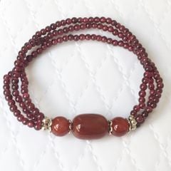  Vòng Đá Phong Thuỷ Cao Cấp - Đá Garnet Ngọc Hồng Lựu Tự Nhiên 3 Vòng May Mắn & Bình An 