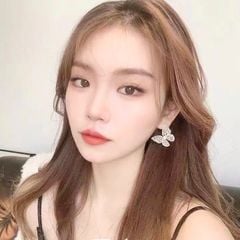  Bông Tai Đôi Bướm Vàng Bản To Pha Lê Trắng (AI) 