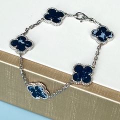  Vòng Tay Cỏ 4 Lá May Mắn Nam, Nữ Màu Trắng Xanh Cao Cấp 