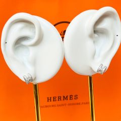  Bông Tai Hermes Màu Trắng Pha Lê (AJ) 