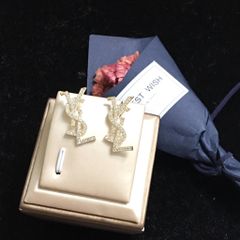  Bông Tai YSL Màu Vàng Pha Lê (AE) 