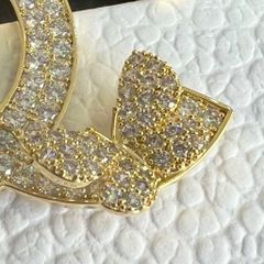  Cài Áo Chanel & Con Bướm Màu Vàng Pha Lê Trắng (CR) 