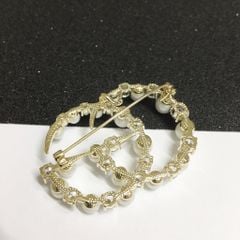  Cài Áo Nam, Nữ - Gucci Màu Vàng Ngọc Trai & Pha Lê Trắng (AC) 