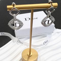  Bông Tai Dior Màu Trắng Pha Lê (AM) 