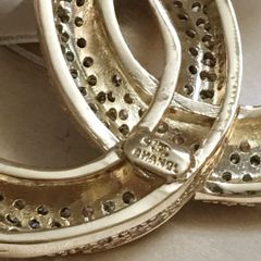  Cài Áo Nam, Nữ - Chanel Xoắn Màu Vàng Hồng Pha Lê Trắng (AA) 