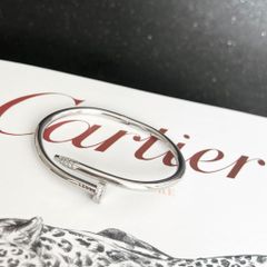  Bộ Trang Sức Cây Đinh Cartier Titan Cao Cấp - Vòng Tay & Nhẫn Màu Trắng Pha Lê (AC) 