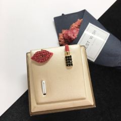  Bông Tai Cây Son & Đôi Môi Pha Lê Đỏ, Đen 