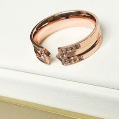  Nhẫn Nam Titan Cao Cấp - Màu Vàng Hồng Pha Lê (AA) 