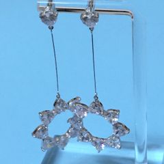  Bông Tai Tua Rua 9 Trái Tim Pha Lê Trắng (AL) 