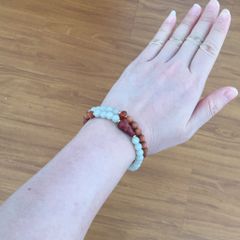  Vòng Đá Phong Thuỷ Cao Cấp - 2 Vòng Hồ Lô Gỗ Đàn Hương & Đá Ngọc Bích Xanh Lá Tự Nhiên 