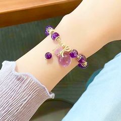  Vòng Đá Phong Thuỷ Cao Cấp - Túi Tiền May Mắn Đá Thạch Anh Tím Tự Nhiên 