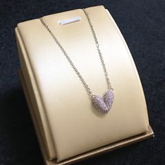  Bộ Trang Sức Bạc Cao Cấp - Dây Chuyền & Bông Tai Trái Tim Pha Lê Hồng (AF) 