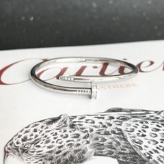  Bộ Trang Sức Cây Đinh Cartier Titan Cao Cấp - Vòng Tay & Nhẫn Màu Trắng Pha Lê (AC) 