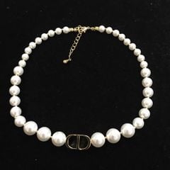  Bộ Trang Sức Dior Vàng - Vòng cổ Choker & Vòng Tay Ngọc Trai Quý Phái 