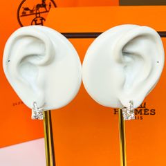  Bộ Trang Sức Hermes Trắng - Vòng Tay, Nhẫn & Bông Tai Pha Lê (AC) 