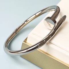  Vòng Tay Cặp Đôi Tình Yêu - Cartier Cây Đinh Màu Trắng Titan Cao Cấp (AM) 