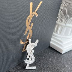  Cài Áo Nam, Nữ - YSL Màu Trắng Pha Lê (AG) 