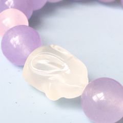  Vòng Đá Phong Thuỷ Cao Cấp - Con Thỏ May Mắn Đá Thạch Anh Trắng & Thạch Anh Tím Oải Hương, Thạch Anh Hồng Tự Nhiên 