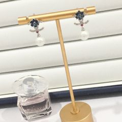  Bông Tai Cánh Hoa Chanel Màu Xanh Bích Ngọc Trai (CN) 