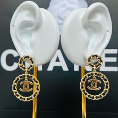  Bông Tai Chanel Bản To Màu Vàng Cá Tính (CM) 