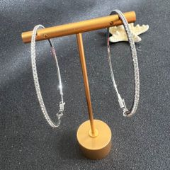  Bông Tai Khoen Tròn Bản To 7,5cm Pha Lê Trắng (BQ) 