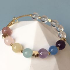  Vòng Đá Phong Thuỷ Cao Cấp - Đá Thạch Anh Tự Nhiên Cầu Vòng & Ngôi Sao May Mắn 