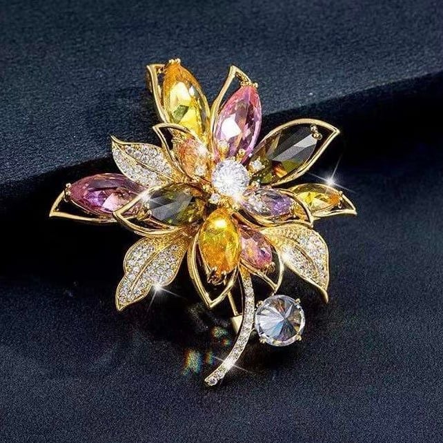  Cài Áo Cánh Hoa Pha Lê Màu Quý Phái (AQ) 