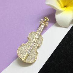  Cài Áo Nam, Nữ - Cây Đàn Violin Pha Lê Sang Trọng 