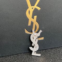  Cài Áo Nam, Nữ - YSL Màu Trắng Pha Lê (AG) 