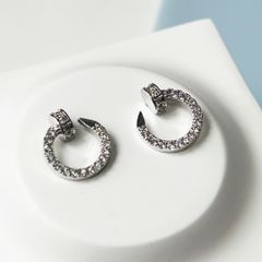  Bông Tai Cây Đinh Cartier Màu Trắng Pha Lê (AC) 