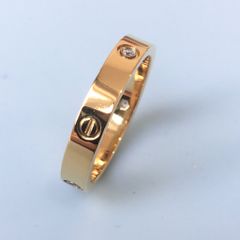  Nhẫn  Nam, Nữ Titan Cao Cấp - Cartier Màu Vàng Pha Lê (AI) 