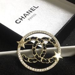  Cài Áo Nam, Nữ - Chanel Màu Vàng Pha Lê Trắng (AU) 