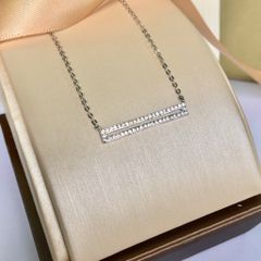  Dây Chuyền Bạc Cao Cấp - Cartier Thanh Ngang Pha Lê (AB) 