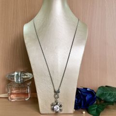  Dây Chuyền Dài Cao Cấp - Mặt Trời Pha Lê Trắng Cá Tính 