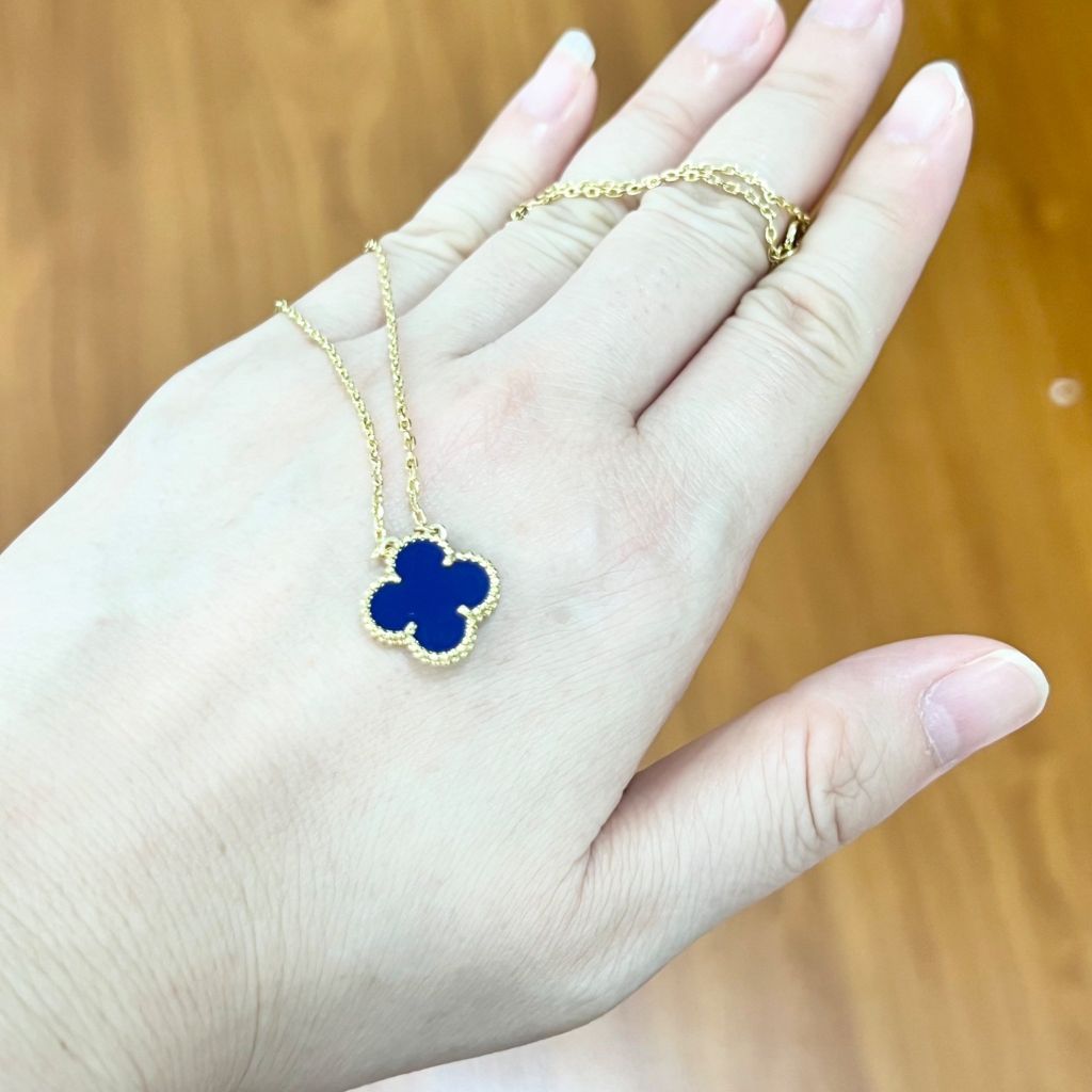  Dây Chuyền Titan Cao Cấp - Cỏ 4 Lá May Mắn Màu Vàng Xanh (AQ) 