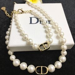  Bộ Trang Sức Dior Vàng - Vòng cổ Choker & Vòng Tay Ngọc Trai Quý Phái 