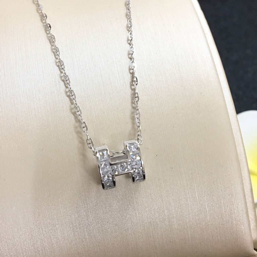  Dây Chuyền Bạc Cao Cấp - Hermes Pha Lê (AE) 