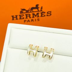  Bông Tai Hermes Màu Vàng Vỏ Trai Thiên Nhiên (AN) 